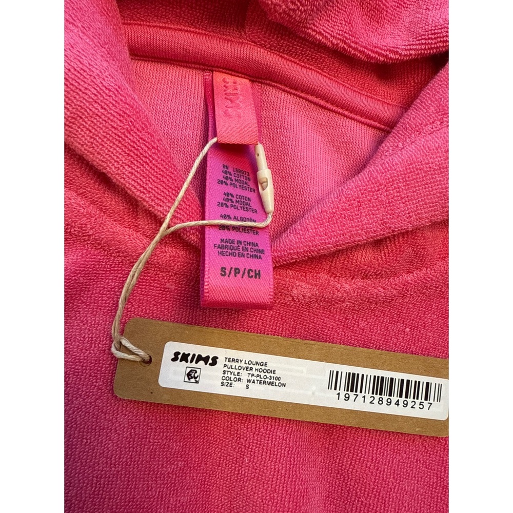 Skims | Terry Lounge Pullover Hoodie & Leggings | Watermelon | Small - Picture 2 of 7